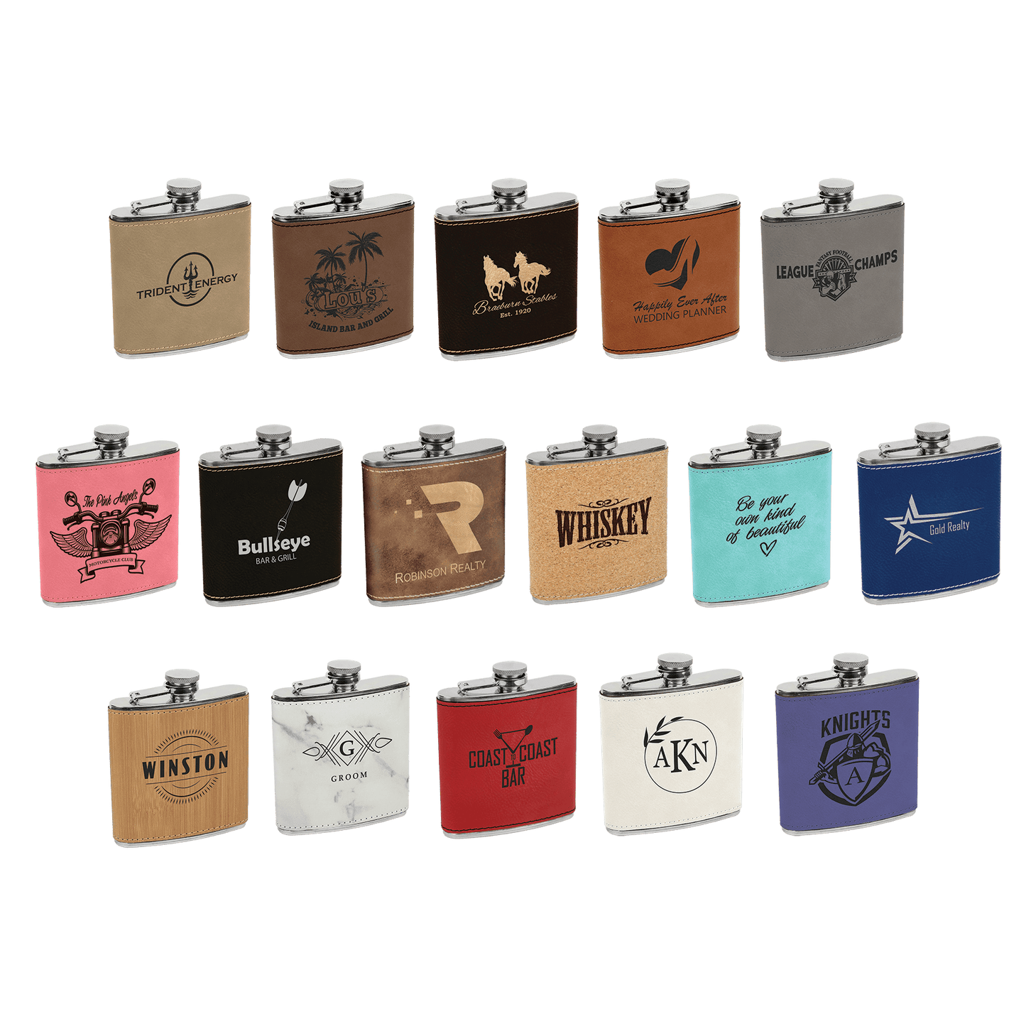 6 oz. Leatherette Stainless Steel Flask