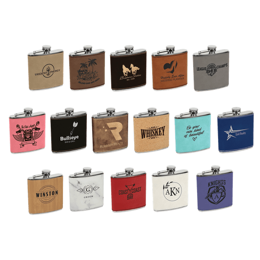 6 oz. Leatherette Stainless Steel Flask