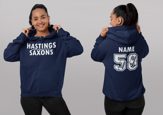 Hastings Saxons Custom Hoodie – Personalized Name & Number | Lane Seven LS14001