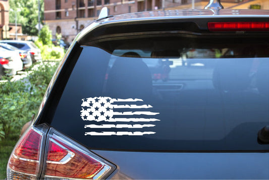 Distressed Flag Vinyl Sticker