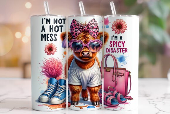 I'm Not a Hot Mess Cow Tumbler