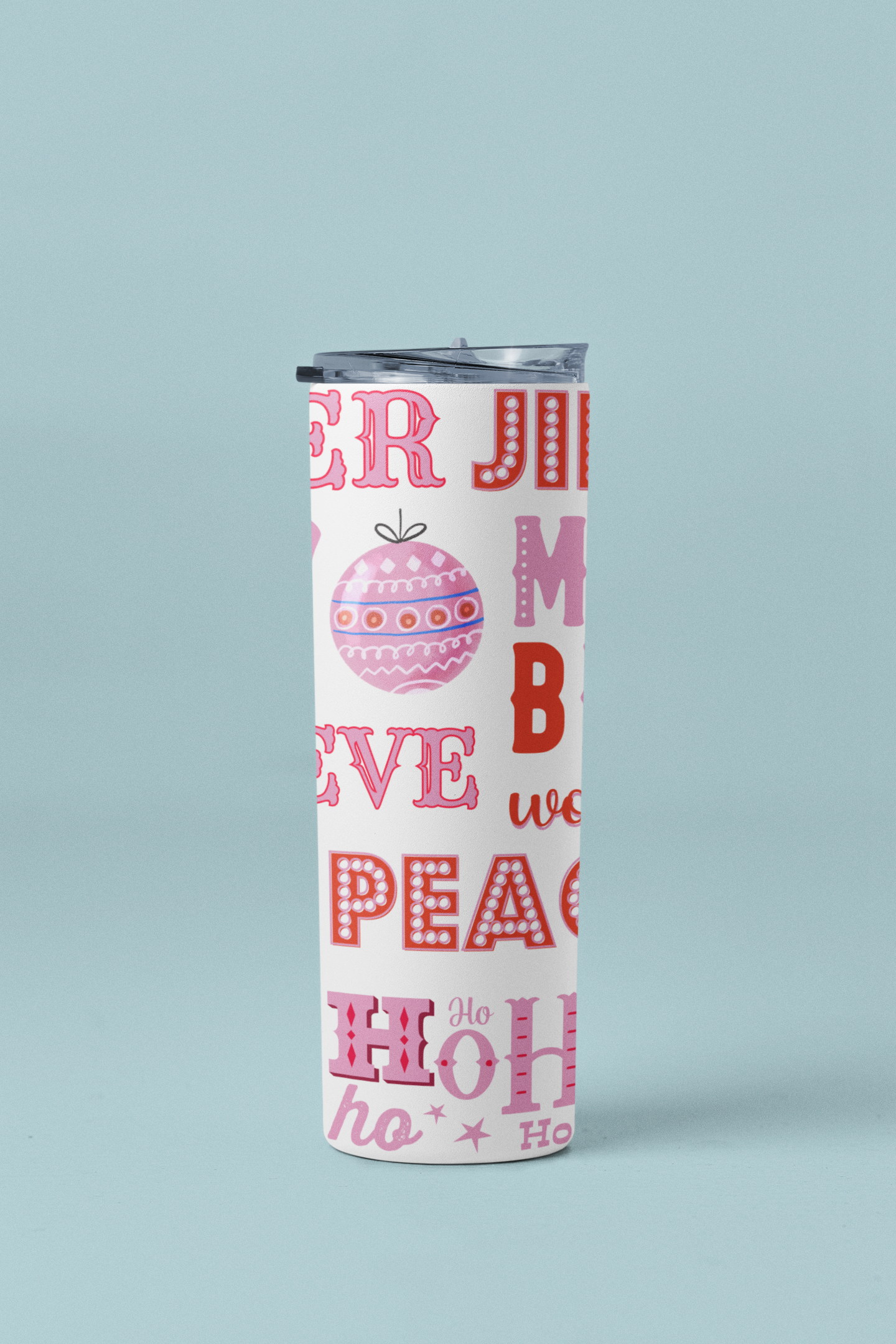 Word Art Christmas Tumbler 20oz